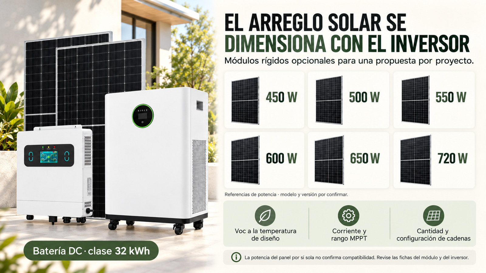 Selección y documentación de Batería DC · clase 32 kWh