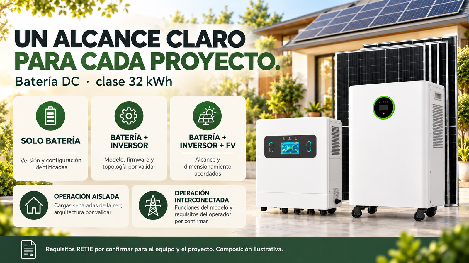 Selección y documentación de Batería DC · clase 32 kWh