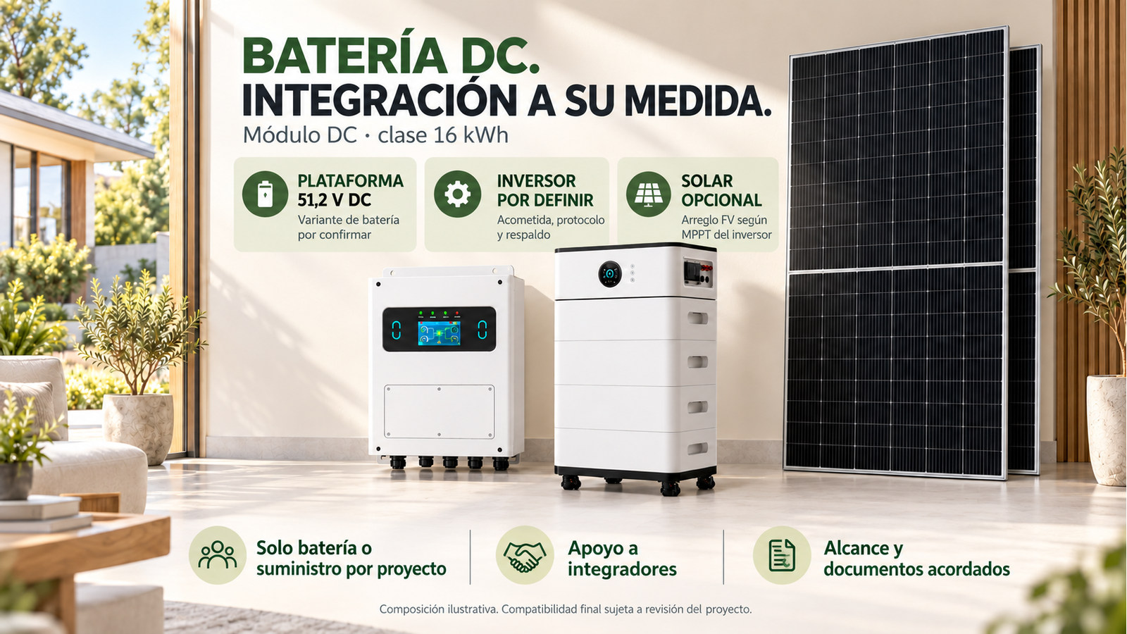 Opciones de suministro y evaluación técnica de Módulo DC · clase 16 kWh