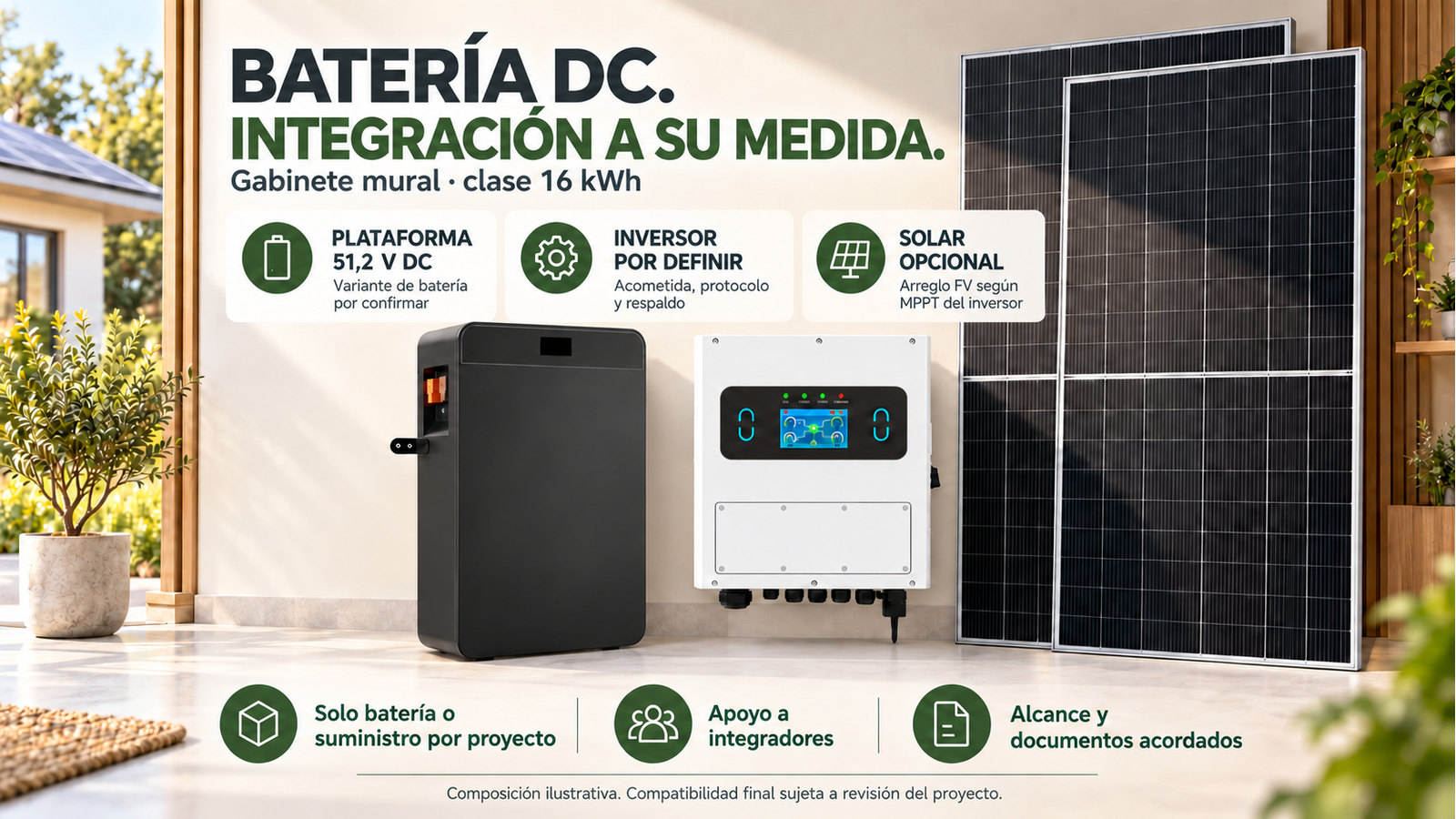 Opciones de suministro y evaluación técnica de Gabinete mural · clase 16 kWh