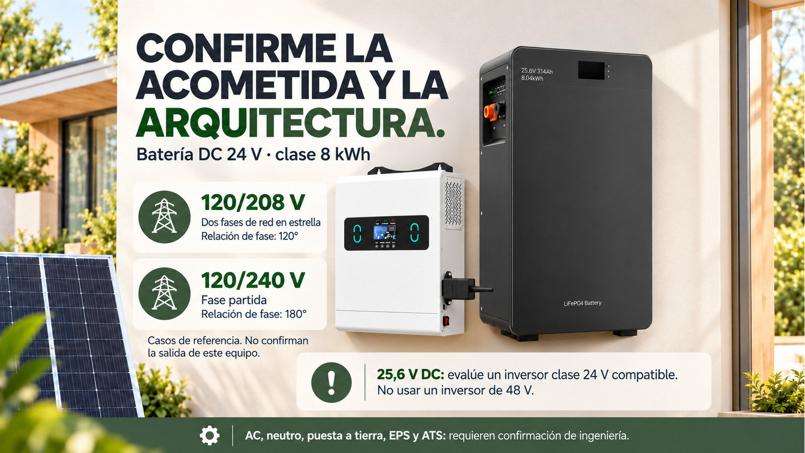 Selección y documentación de Batería DC 24 V · clase 8 kWh