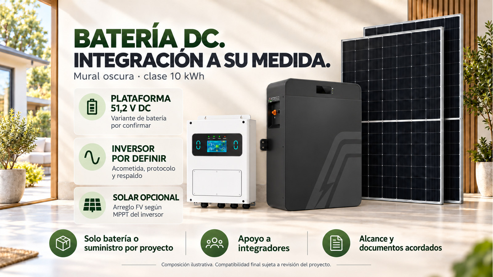 Opciones de suministro y evaluación técnica de Mural oscura · clase 10 kWh