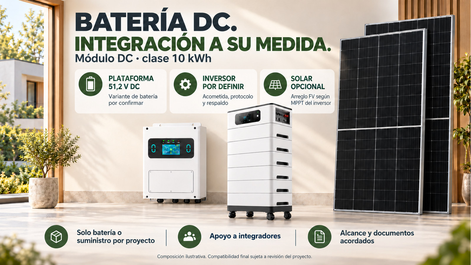Opciones de suministro y evaluación técnica de Módulo DC · clase 10 kWh