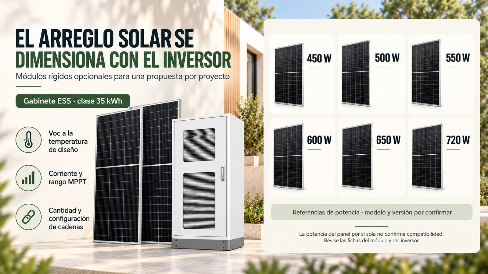 Selección y documentación de Gabinete ESS · clase 35 kWh