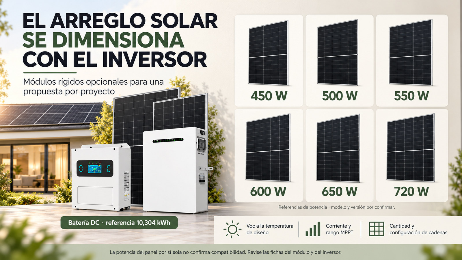 Selección y documentación de Batería DC · referencia 10,304 kWh