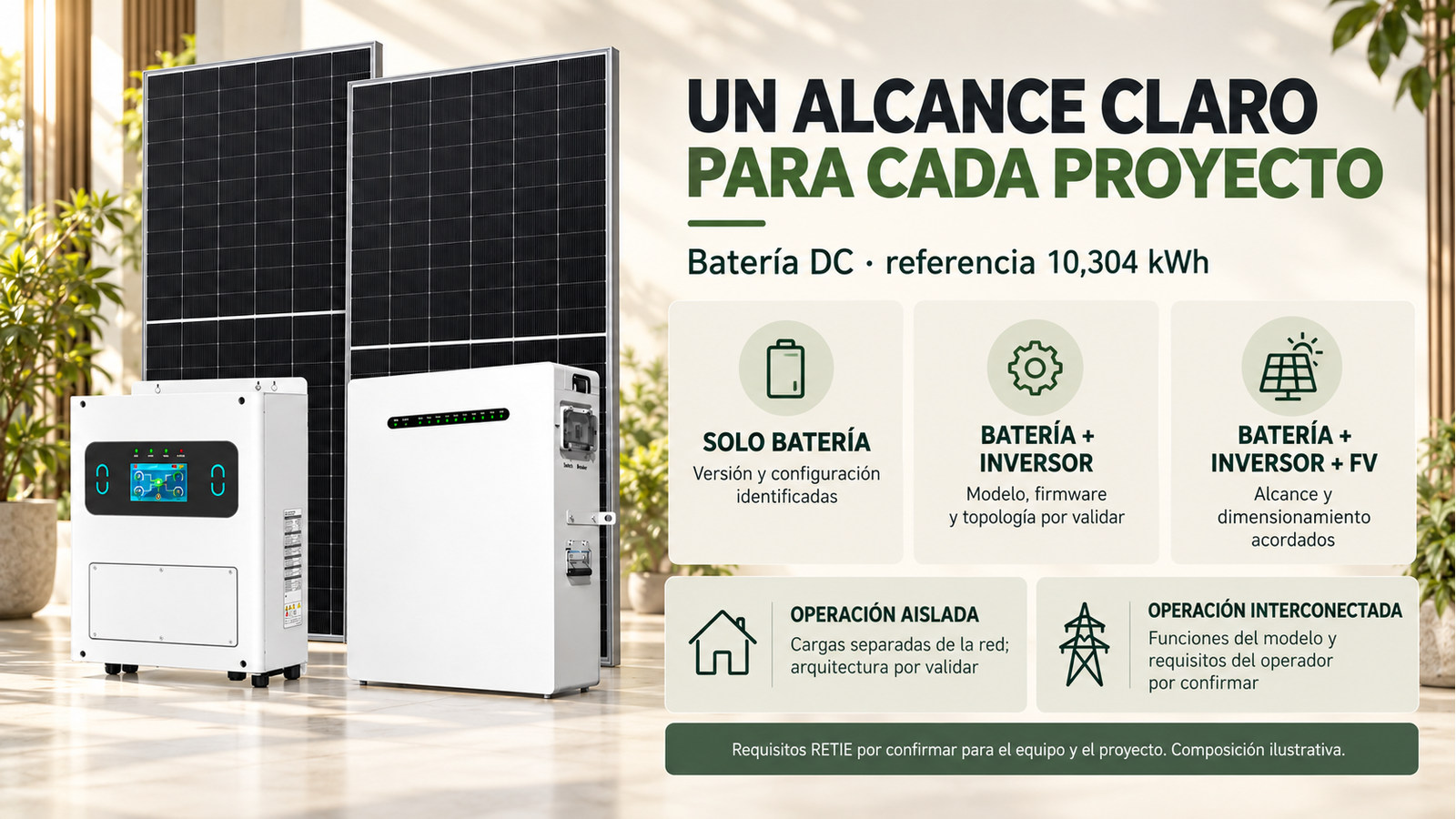 Selección y documentación de Batería DC · referencia 10,304 kWh