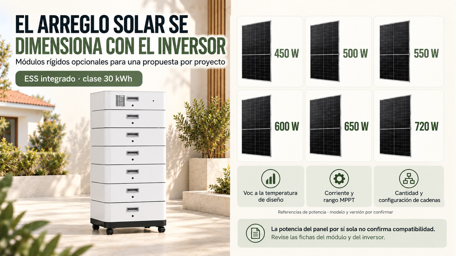 Selección y documentación de ESS integrado · clase 30 kWh