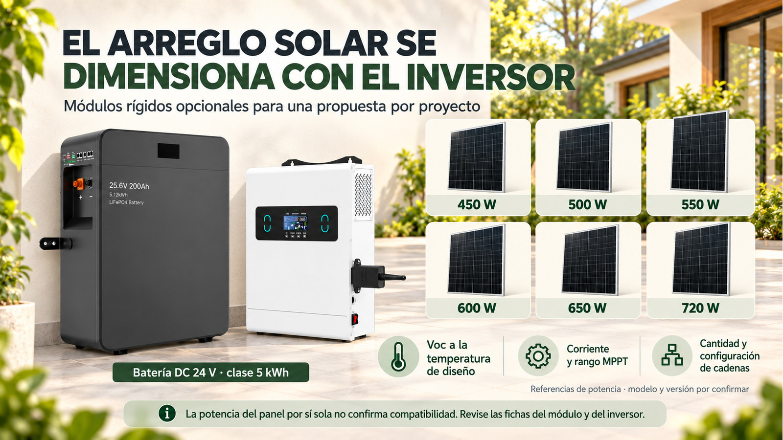 Selección y documentación de Batería DC 24 V · clase 5 kWh