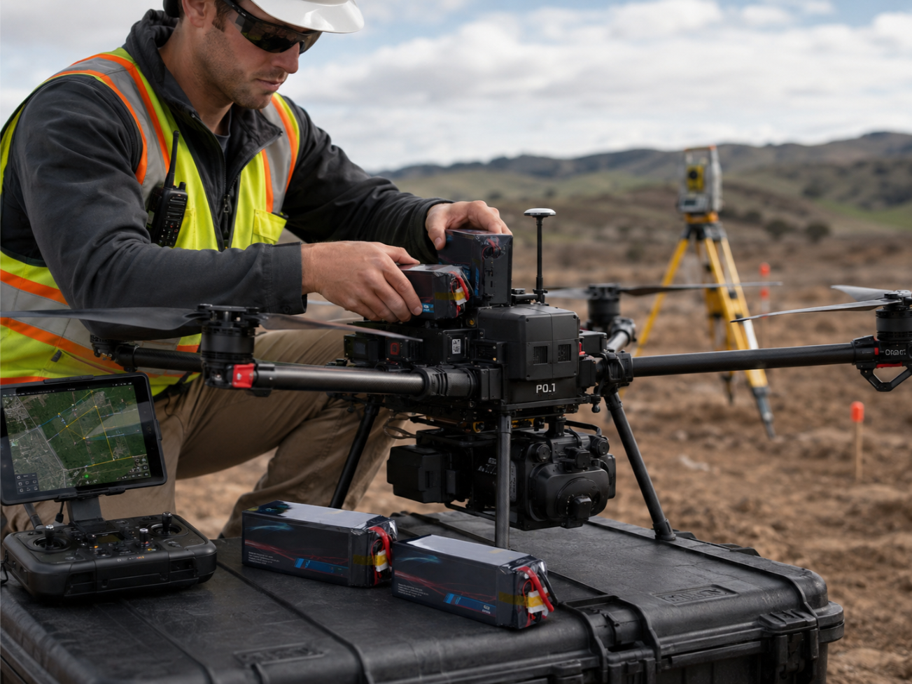 Aplicación de baterías para drones de fotografía aérea